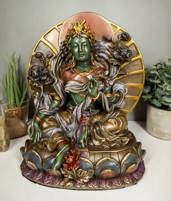 Estátua de tara verde grande Arya estatueta de Buda Syamatara Bodhisattva Jetsun Dolma - Imagem 1 de 4