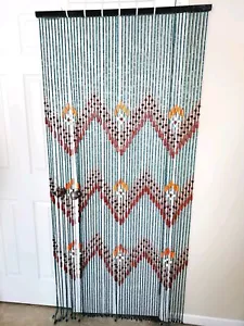 Osunnus Handmade Wood Beaded Boho Curtain Decorative Window Panel 52 Strands - Picture 1 of 8