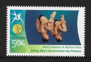 AUSTRALIA 2006 COMMONWEALTH GAMES DIVING Men's Synchronised 10m Platform 1v MNH - Picture 1 of 1