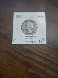 1948 Washington Quarter, G, .900 Silver - Picture 1 of 2