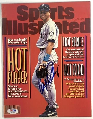 Alex Rodriguez signed SI Sports Illustrated magazine Mariners psa dna coa - Image 1 of 4