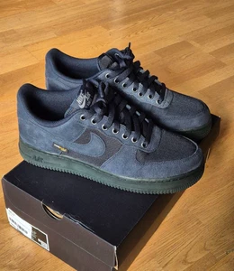 Nike Air Force 1 '07 Dark Obsidian/Black/Smoke Grey Suede CORDURA Shoes UK 7.5 - Picture 1 of 5