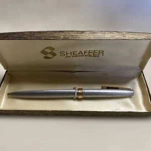 Sheaffer Silver Body Ballpoint Pen 13Cm With Metal Box - Picture 1 of 5