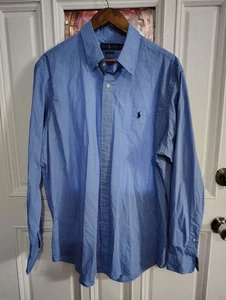 Ralph Lauren Herren Hemd Größe XL Blau Classic Fit L/S Knopfleiste - Bild 1 von 6