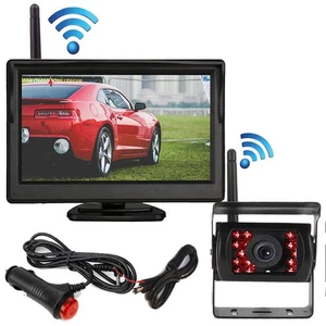 Wireless IR Reversing Camera w/ 5" Rear View Monitor for Truck Caravan 12V-24V - Picture 1 of 24