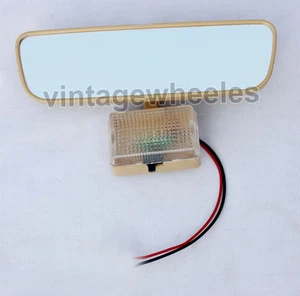 Universal Interior Rear View Mirror Cream Colour with Light - Picture 1 of 4