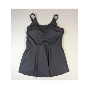 IVEDO Women's Gray Swim Suite Dress Adjustable Strap Size 24W Skirt - Picture 1 of 7