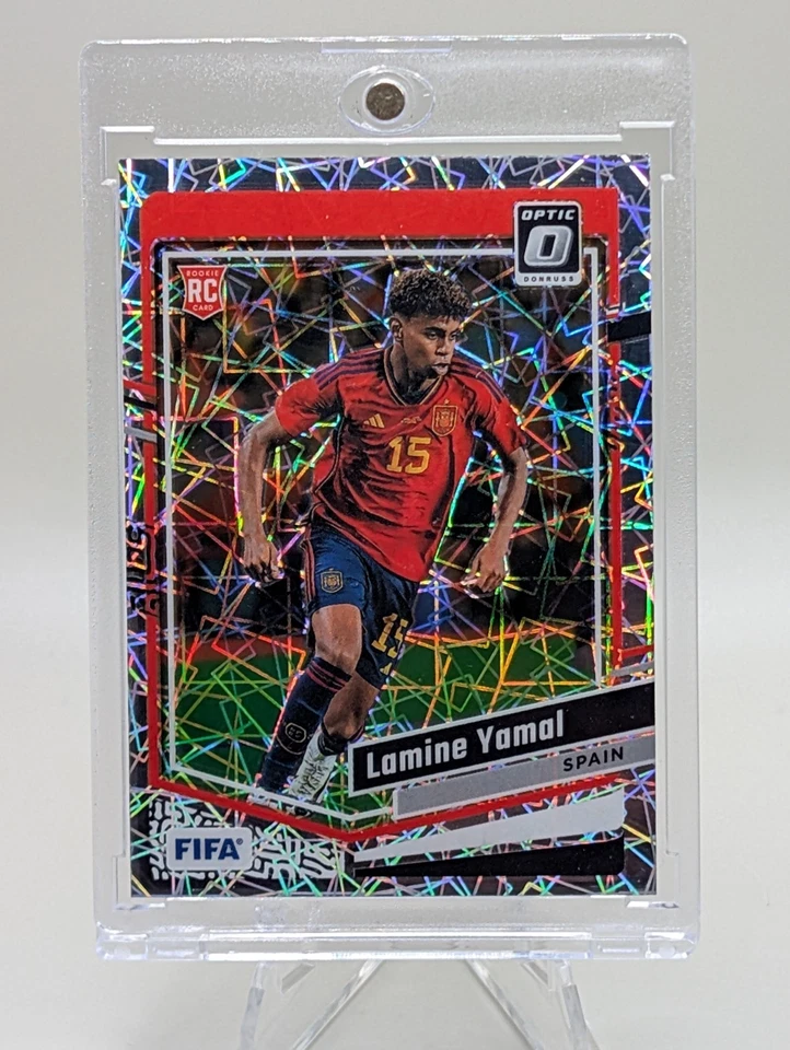 Lamine Yamal 2023-24 Donruss FIFA clasificación óptica novato #54 velocidad láser Prizm radiocontrol Foto 1 de 2