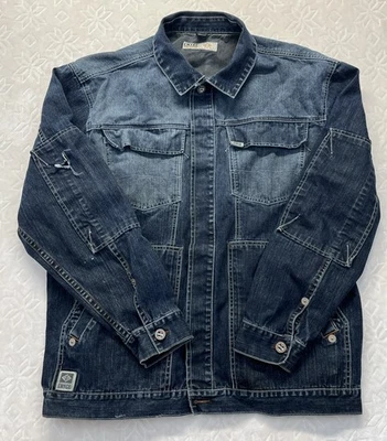 Chaqueta Jean Enyce Para Hombres XXL Azul Denim Tareas Ropa de Trabajo Grunge Utilidad De Colección Foto 1 de 4