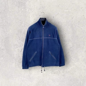 vintage 90s FRED PERRY FLEECE sweater jacket Retro full zip casual England 80s - Picture 1 of 4