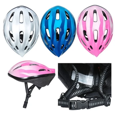 Trespass Kids Bike Helmet in Pink Blue White Boys Girls Cycling Scooter Cranky