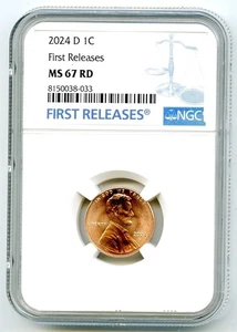 2024 D LINCOLN SHIELD CENT NGC MS67 PENNY FIRST RELEASES - HIGH GRADE - LIMITED - Picture 1 of 2
