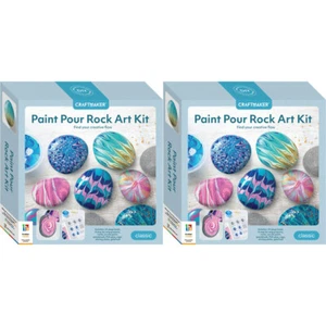 2x Craft Maker Paint Pour Rock Art Craft Activity Kit Creative Hobby Project - Picture 1 of 10