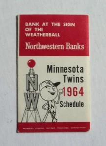 Calendario de los Mellizos de Minnesota 1964 Weatherball Northwestern Bank  - Imagen 1 de 3