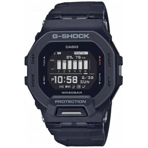 Casio G-Shock G-Squad GBD-200-1ER 46mm Schwarzes Resingehäuse mit Schwarzem Resinarmband Armbanduhr für Herren