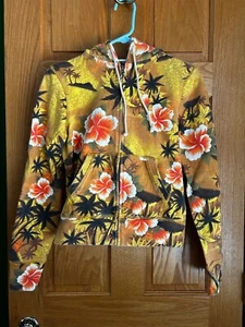 Womens California Lucky Brand Circa 1990's Floral Sunset Hoodie Size Small - Picture 1 of 5