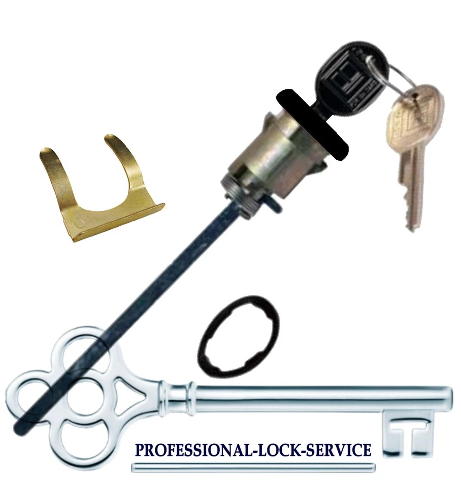 Chevy Vega Coupe Sedan 71-77 Trunk Boot Rear Key Lock Cylinder 2 Keys Black - Image 1 of 1