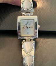 Women's Silver Tone Fondini Watch, Swiss Parts, Heart Accents