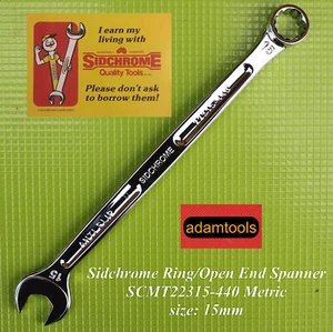new - SCMT22315-440 Sidchrome Metric Ring/Open End Spanner size: 15mm - Picture 1 of 1
