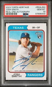 2023 Topps Heritage #ROA-JSH Josh Smith Rookie RC Real One Auto PSA 10 - Photo 1 sur 2