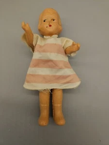 Occupied Japan Vintage Bisque Doll Spring Jointed Arms 6 1/2" Tall - Picture 1 of 8