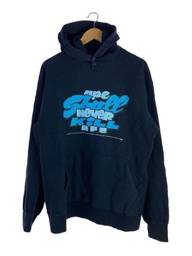 A BATHING APE (BAPE) Felpa con cappuccio A BATHING APE blu navy L usata
