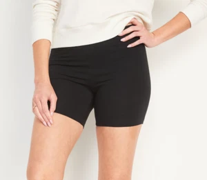 Old Navy Womens High-Waisted Jersey Biker Shorts Black Size XS NWT - Picture 1 of 5