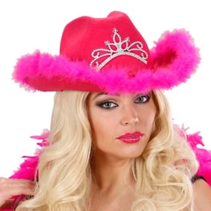 JGA Damen Cowgirl Hut pink Westernhut Cowboyhut Junggesellinnenabschied Hut - Bild 1 von 4