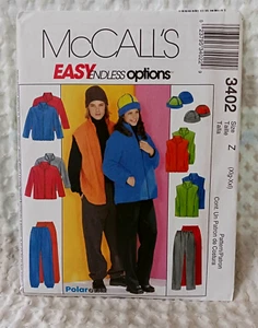 Chaqueta Chaleco Pantalones Sombrero McCall's Patrón Costura 3402 FLEECE Talla XLG-XXL SIN CORTAR - Imagen 1 de 4
