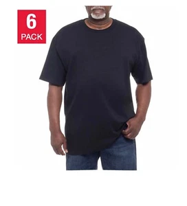 Kirkland Men's 6-pack Black 100% Cotton Crew Neck T-shirt FREE SHIPPING! - Picture 1 of 3