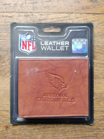 Arizona Cardinals Embossed Brown Leather Billfold Wallet NFL Cover