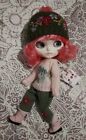 Takara 12" Neo Blythe Nude doll red hair Customized makeup pink lips Joint body