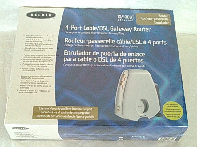 Belkin F5D5230t4 10/100BT Ethernet 4-Port Cable/DSL Gateway Router - Image 1 of 1