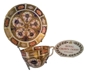 Royal Crown Derby 1128 Old Imari Gold Cup & Saucer Set Circa 1909 - Picture 1 of 9