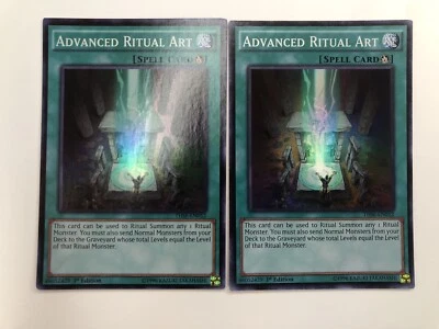 Yugioh 2x ADVANCED RITUAL ART SUPER RARE THSF-EN052 1st Edition Played - Image 1 of 3