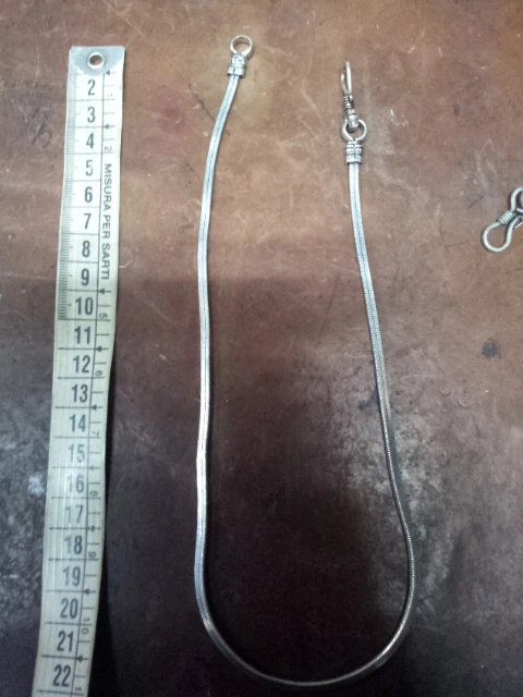 collana 45 48 Cm bagno argento indiano piatta INDIAN SILVER snake unisex  - Immagine 1 di 1