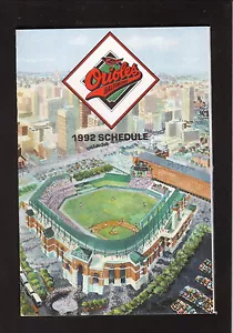 Baltimore Orioles--Camden Yards--1992 Pocket Schedule--Coke - Picture 1 of 2