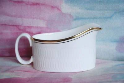 ROYAL DOULTON Vintage Crema/Jarra de Leche BLANCA Y DORADA Impresa USADA ¡Excelente Estado! Foto 1 de 4