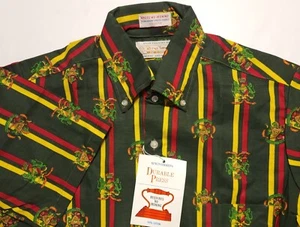 NOS Vintage 1960-70s Boys Tune Green Striped Kids 20 Shirt - Picture 1 of 4