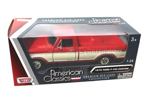 MotorMax Ford F-150 1979 camioneta roja y crema diecast 1:24 TOTALMENTE NUEVA - Imagen 1 de 10