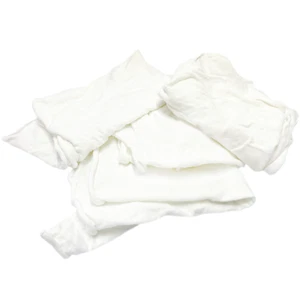 Recycled White Knit T-Shirt Cotton Rags - Multipurpose Wiping Cloths - Picture 1 of 78