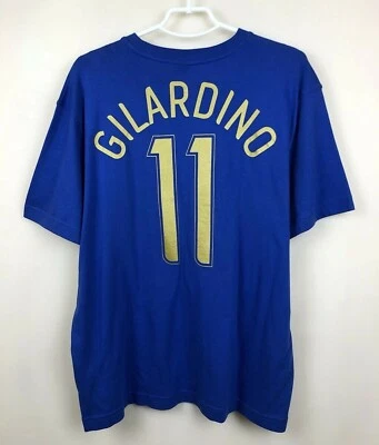 VINTAGE NATIONAL TEAM ITALY SOCCER FOOTBALL  SHIRT MAGLIA CALCIO #11 GILARDINO - Image 1 of 4