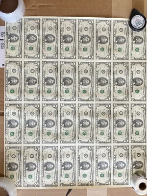 1995 $5 usa 32pcs Uncut Banknote  - Image 1 of 3