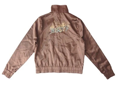 Rusty Women's New Brown Shiny Surf Zip-Up Long-Sleeve Jacket - Size 14 - image 1 of 4