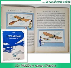 libro di Hergé L'AVIAZIONE DALLE ORIGINI AL 1914 aerei storia Gandus 1965 Shell - Foto 1 di 7