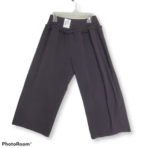 Vtg Varsity Gaucho Pants Youth Medium Black Knit Dance Cheerleading Wide Leg - Picture 1 of 7