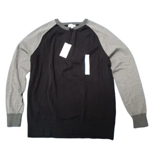 Sweater Men L Black Grey Cuffed Long Sleeve Crew Neck Unisex NWT - Picture 1 of 10