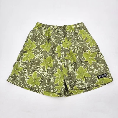 Vintage Columbia River Shorts Women's Size Small Green Floral Tropical Water VTG - Image 1 of 4