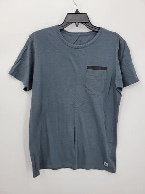 Camisa Tavik Para Hombre Mediana Azul Rayas Manga Corta Cuello Redondo Informal Exterior Foto 1 de 4