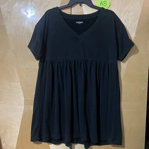 Blusa Wild Fable Mujer L Grande Negra Cuello en V Calce Relajado Material Grueso - Imagen 1 de 7